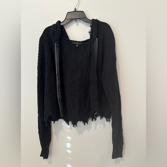 Ripped crop jacket size XL black - Picture 1 of 5